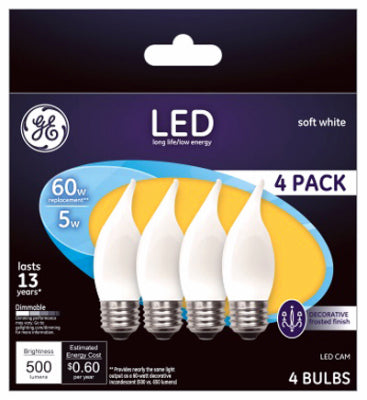 Bombillas LED decorativas, esmeriladas, 5 vatios, 500 lúmenes, paquete de 4.