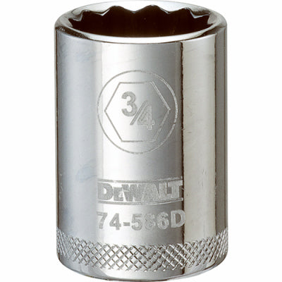 Dado SAE, poco profundo, 12 puntas, entrada de 3/4 pulg. y 1/2 pulg.