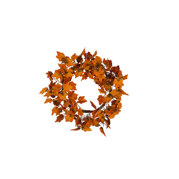 Celebrations Maple Leaf Wreath Fall Decoration 19.69 in. H x 19.69 in. W 1 pk (Pack of 4)