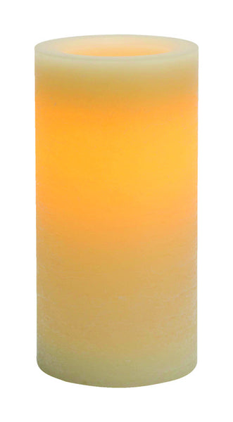 Inglow Butter Cream Vanilla Scent Pillar Candle 8 in. H x 4 in. Dia. (Pack of 6)