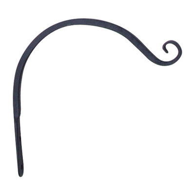 Gancho para plantas colgantes, curvo, negro, 12 pulgadas.