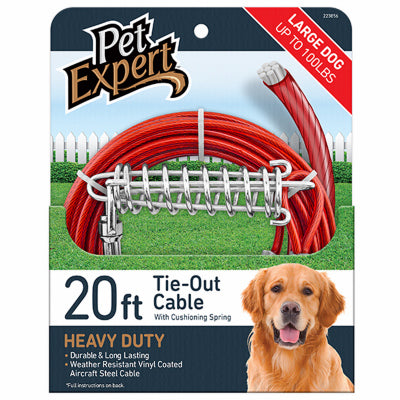 Amarre para perros, cable de acero de aviación de peso pesado, 20 pies.