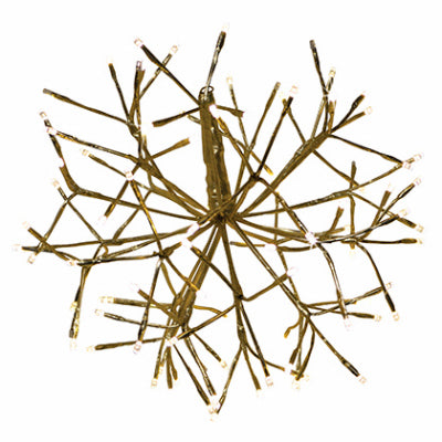LED Shimmering Sphere, Gold Wire Branches, Warm White Twinkling Bulbs, 16-In.