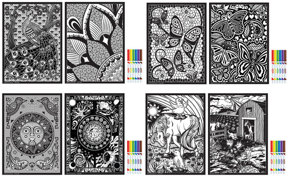 Póster de arte lineal y difuso Rose Art DDH22 de 11 x 15 pulgadas, estilos surtidos