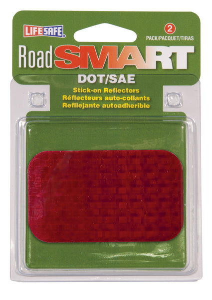 Reflector adhesivo rojo Incom Re7071 de 2" x 3-1/2", 2 unidades