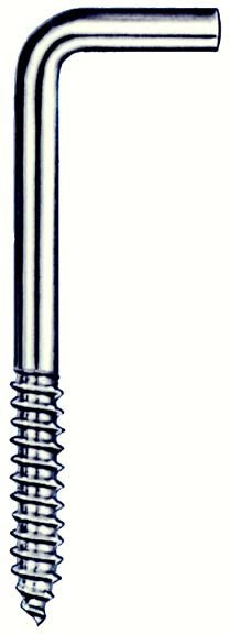 Hindley 10509 1-3/8 Zinc Plated Square Bend Screw Hook (Pack of 100)