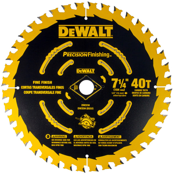 Hoja de sierra Dewalt Dw3194 de 7-1/4" y 40 dientes