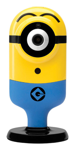 Minion Flexi Cam Stuart Surprised Plastic Yellow Plug-In Indoor Security Camera with Bluetooth Setup