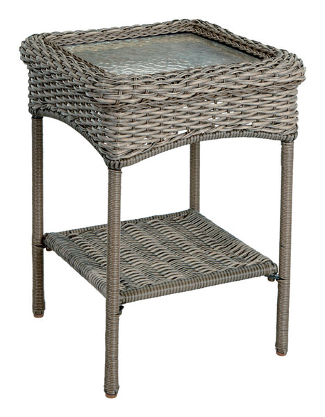 Living Accents Kingston Rectangular Gray Glass End Table
