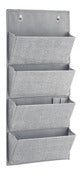InterDesign 04583 13" X 28.5" Gray 4-Pocket Fabric Hanging Organizer