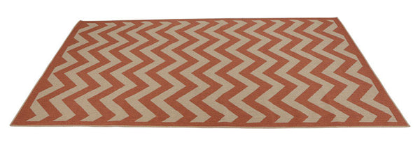 Alfombra para exteriores de color rojo Linon Home Decor de 9,5 pies de largo x 6,5 pies de ancho