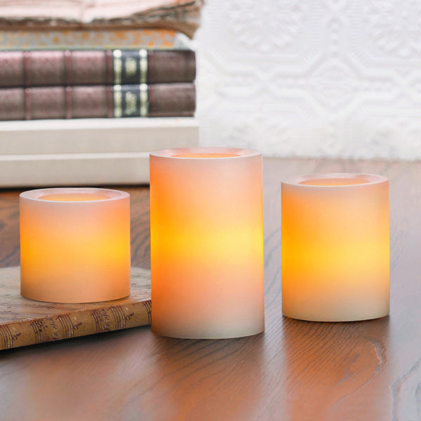 JUEGO DE VELAS DE PILAR CON CONTROL REMOTO