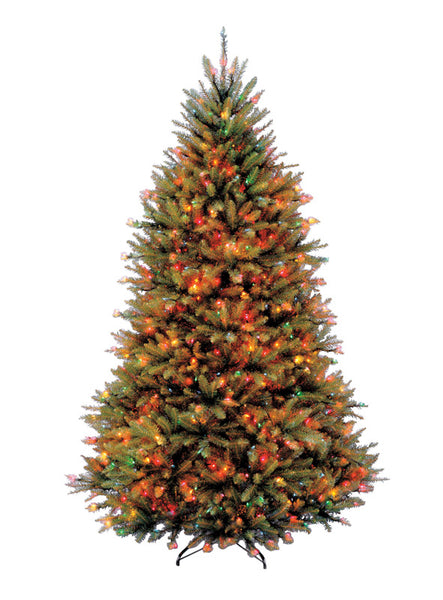 Árbol de abeto multicolor preiluminado para celebraciones, 900 luces, 9 pies de alto, 1026 puntas