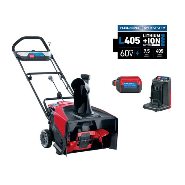 Soplador de nieve a batería de arranque eléctrico de una etapa Toro Power Clear de 21 in de ancho