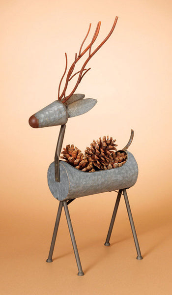 Gerson Brown/Silver Deer Basket Tabletop Dcor