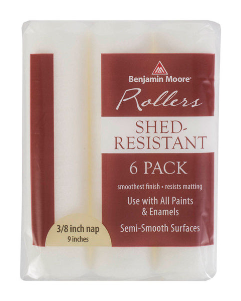 Funda para rodillo de pintura de Benjamin Moore, de 9 pulgadas de ancho x 3/8 pulgadas de ancho (paquete de 16)