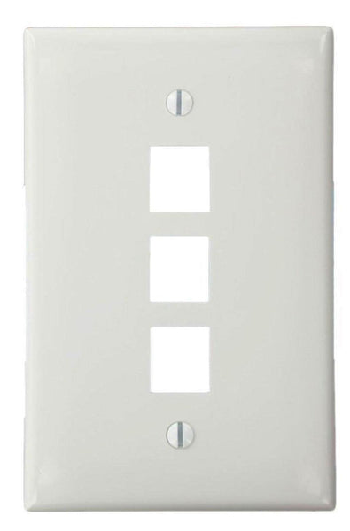 Leviton 172-41091-3wn White 3-Port Midsize Wallplate