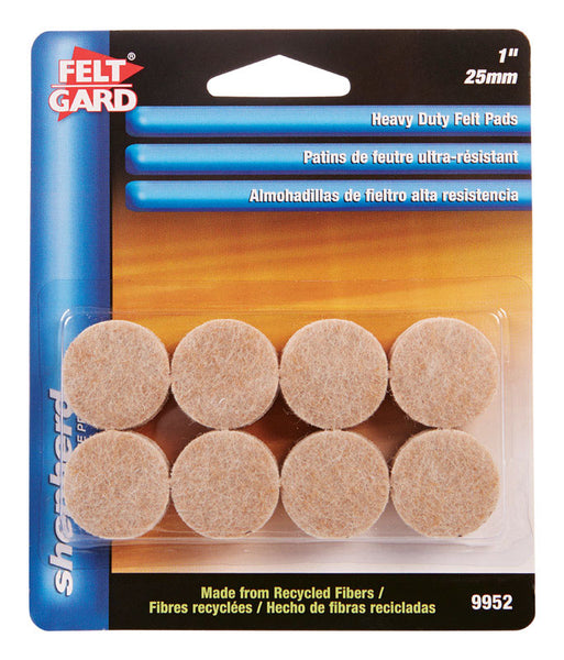 Shepherd Felt Self Adhesive Protective Pads Beige Round 4.6 in. W x 0.8 in. L 16 pk