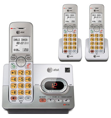 Sistema de contestador telefónico inalámbrico, identificador de llamadas/llamada en espera, 3 auriculares