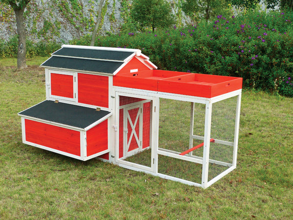 Merry Products 6 Chickens Firwood Red Barn Chicken Coop