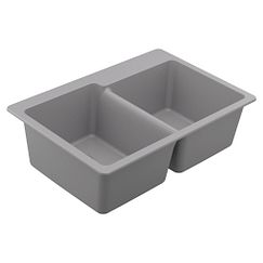 Fregadero de granito de doble cubeta bajo encimera o empotrable
