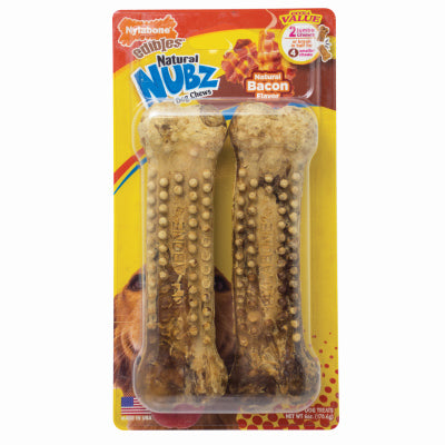 Dog Treats, Nubz Jumbo Bacon, 2-Pk. (Pack of 6)