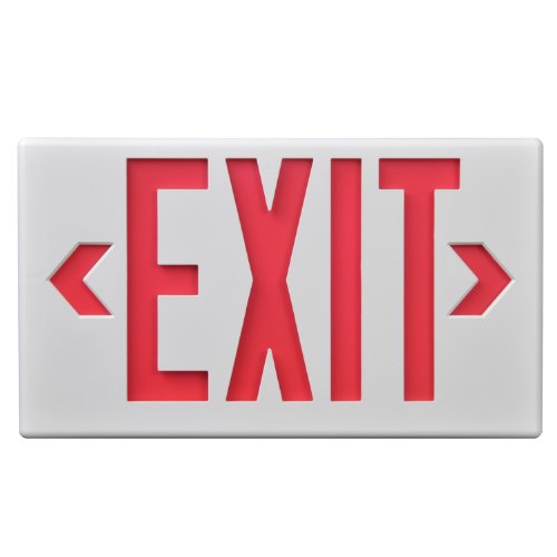 LED EXIT SIGN RED W/BAT.