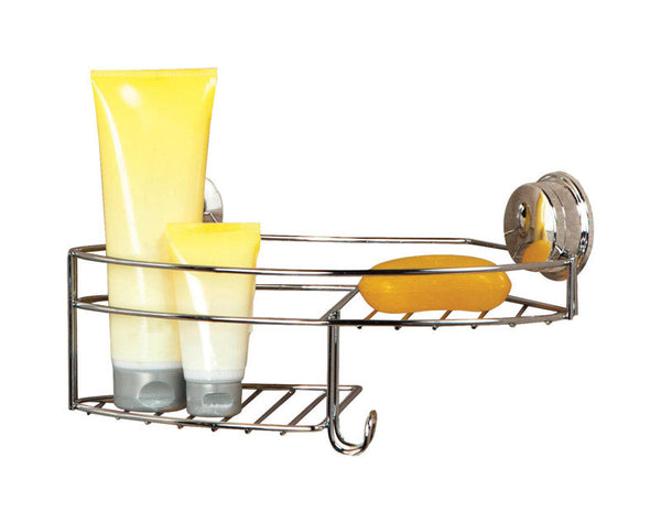 Better Living Twist N Lock Plus Shower Basket 6.4 in. H x 12 in. W x 6.5 in. L Chrome Silver Steel