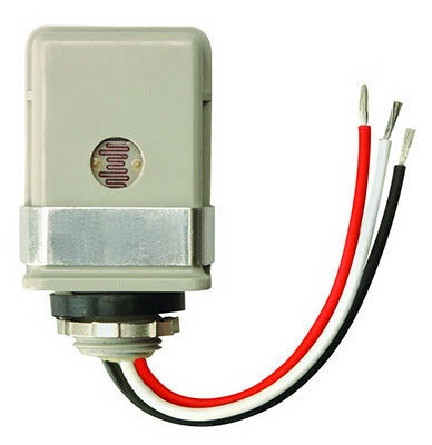 Control de iluminación con montaje en vástago y fotocélula para exteriores