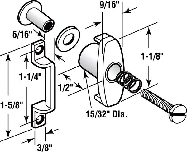 Prime-Line Zinc-Plated Cast Metal Screen Storm Door Latch 1 pk