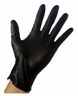 Guantes de nitrilo desechables, negros, talla XL para hombre, 100 unidades.