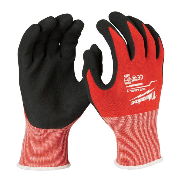 Milwaukee Cut 1 Nitrile Coated/Nylon Cut Resistant Gloves Black/Red XL 1 pair