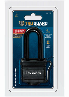 Keyed Padlock, Laminated Steel, All-Weather Cover, 1-9/16-In. (Pack of 4)