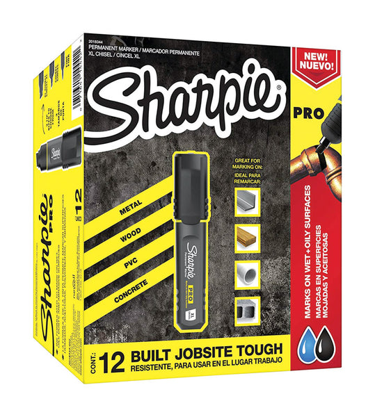 Sharpie PRO Black XL Chisel Tip Permanent Marker 12 pk