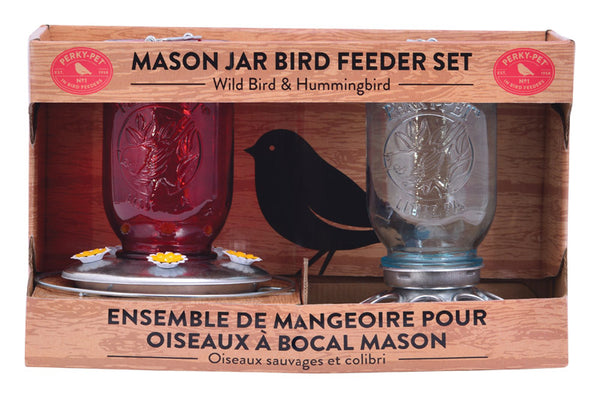 Perky-Pet Wild Bird & Hummingbird 32 Glass Bird Feeder 13 ports (Pack of 2)