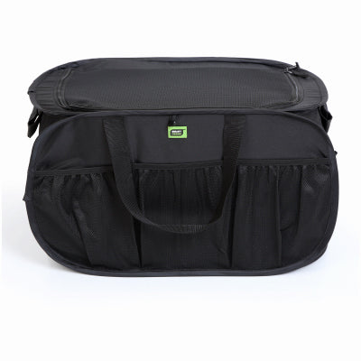Organizador de baúl emergente, poliéster resistente, estructura de acero, capacidad de 40 lb