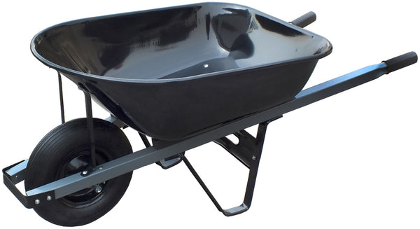 United General WH89693 6 Cubic Feet 18 Gauge Steel Tray Contractor Wheelbarrow