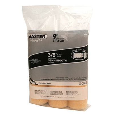 Paint Roller Cover, 9-In., 3/8-In.-Nap, 3-Pk.