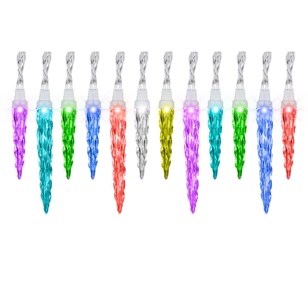 Gemmy Multicolored M8 Icicle Smart Christmas Lights with 140 Light Show Effects