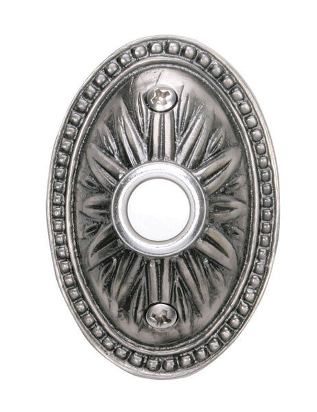 Heath Zenith Pewter Silver Metal Wired Pushbutton Doorbell