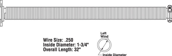 Prime-Line 32 in. L 150 Garage Door Torsion Spring