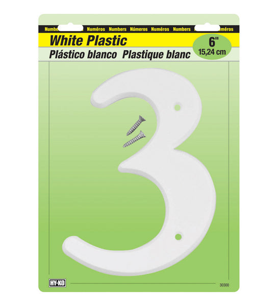 Tornillos de montaje de plástico blanco Hy-Ko número 3 de 6 in, 1 pieza (paquete de 5)