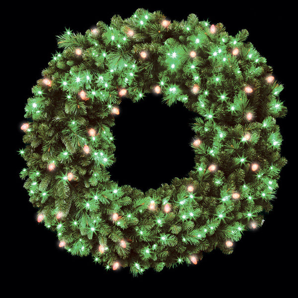 Celebrations 48 in. Dia. Incandescent Prelit Decorated Christmas Wreath