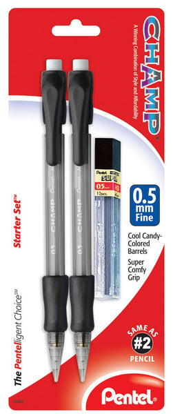 Juego de lápices Pentel A27cbp de 0,7 mm, color azul Champ (paquete de 6)