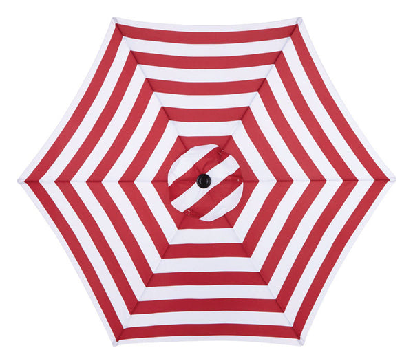 Sombrilla inclinable de 9 pies con rayas rojas y blancas de Living Accents