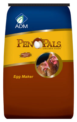 Alimento para pollos Pen Pals, máquina para hacer huevos, sin medicamento, desmenuzado, 50 libras.
