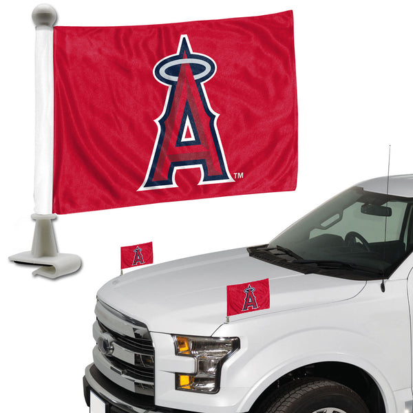 Banderas para autos con el logo de Los Angeles Angels de la MLB (paquete de 2)