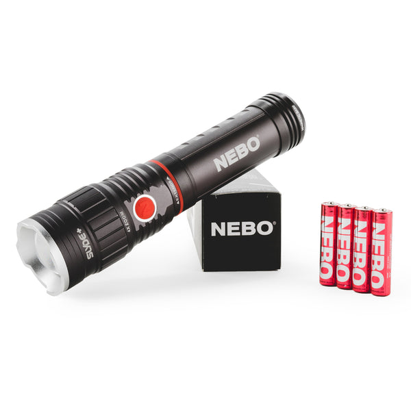 Linterna de trabajo LED NEBO Slyde Plus de 400 lm, color gris tormenta, con batería AAA