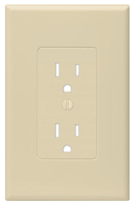 Placa de pared que cubre tomacorrientes dúplex, 1 unidad, fenólico, marfil