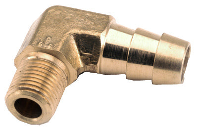 Pipe Fitting, Barb Insert Elbow, 90-Degree, Lead-Free Brass, 1/4 Hose x 1/4-In. MPT (Pack of 5)